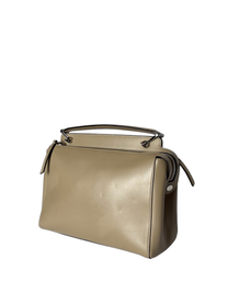 Fendi Dotcom Top Handle Bag in Khaki Leather