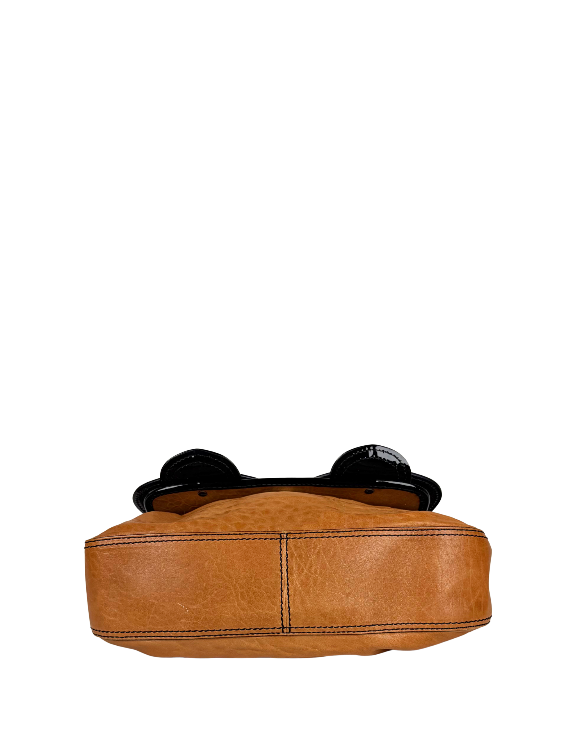 Fendi Cognac &amp; Patent Leather B Bag