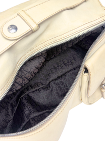 Vintage Dior 2000s Gaucho Double Saddle Bag in Cream Leather