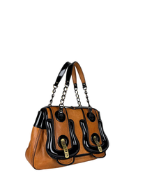 Fendi Cognac &amp; Patent Leather B Bag