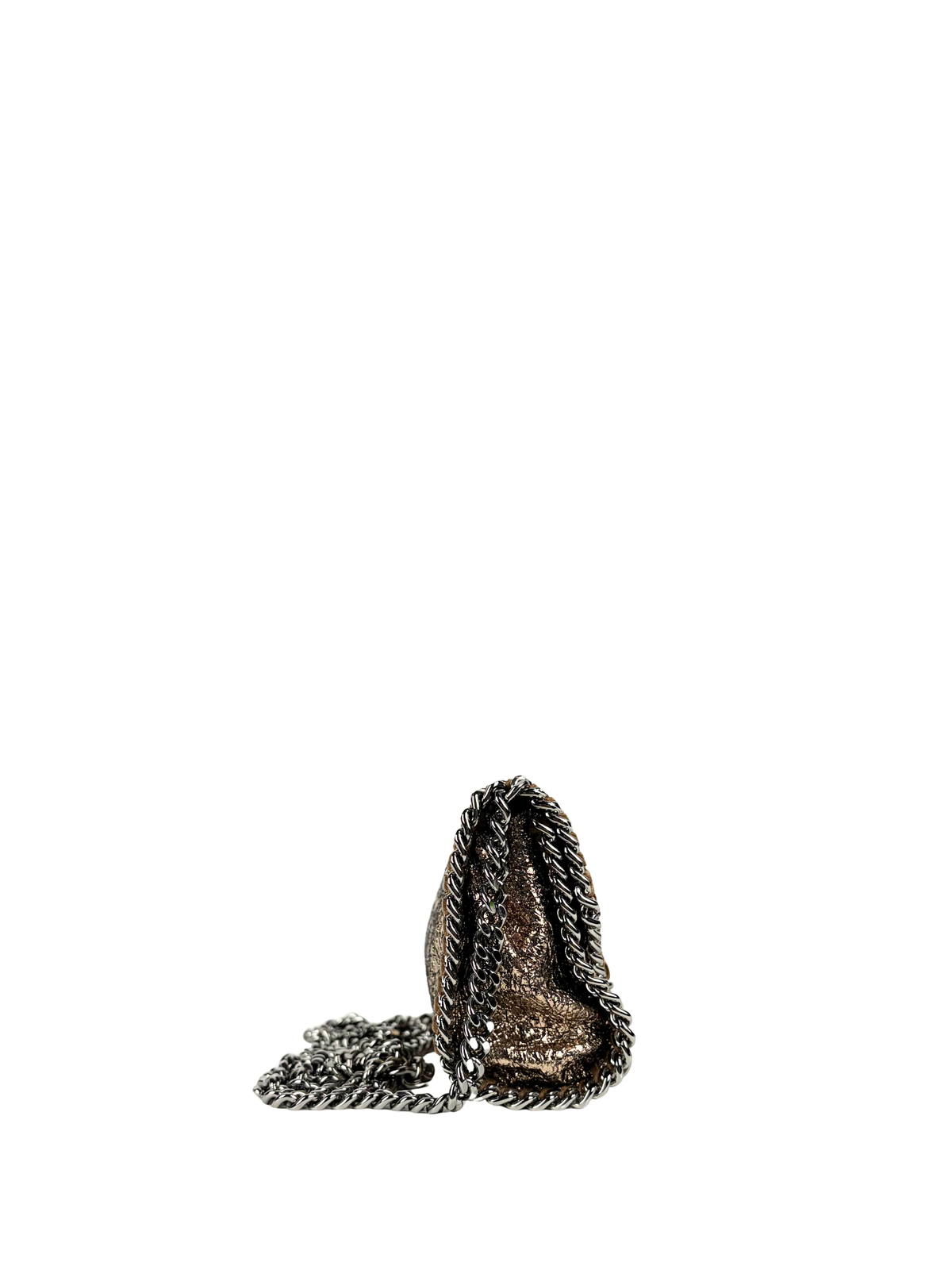 Stella McCartney Falabella Metallic Crackled Cross-Body Flap Bag