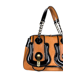 Fendi Cognac &amp; Patent Leather B Bag