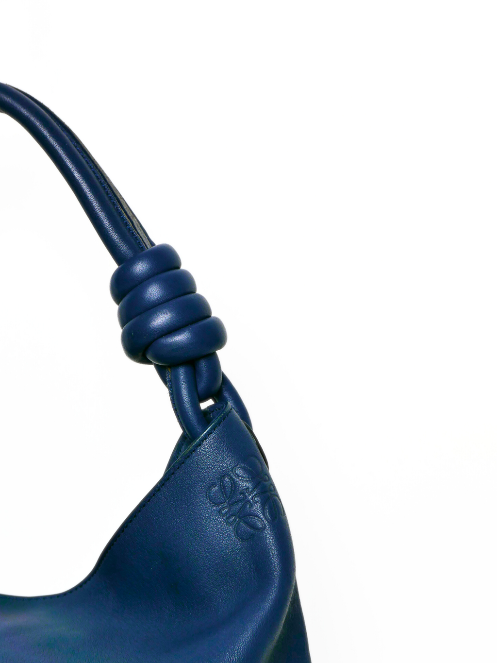 Loewe Flamenco Knot Blue Leather Shoulder Bag