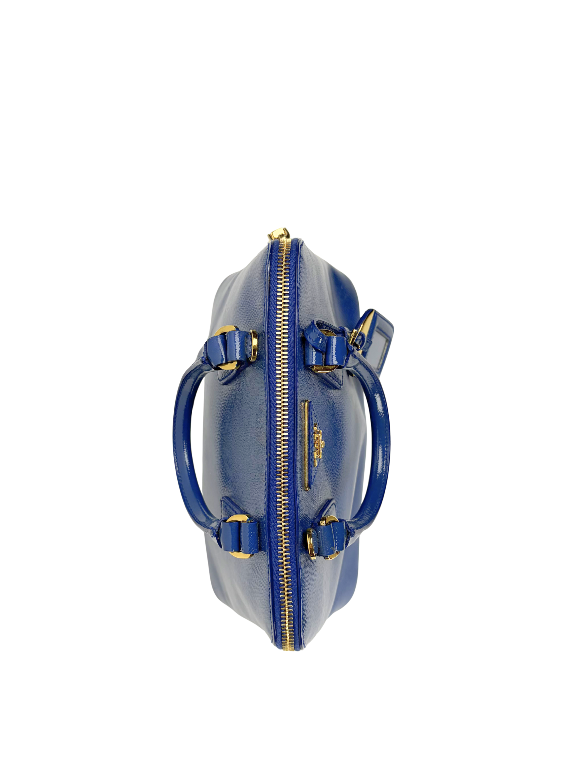 Prada Saffiano Small Promenade Bag in Cobalt Blue