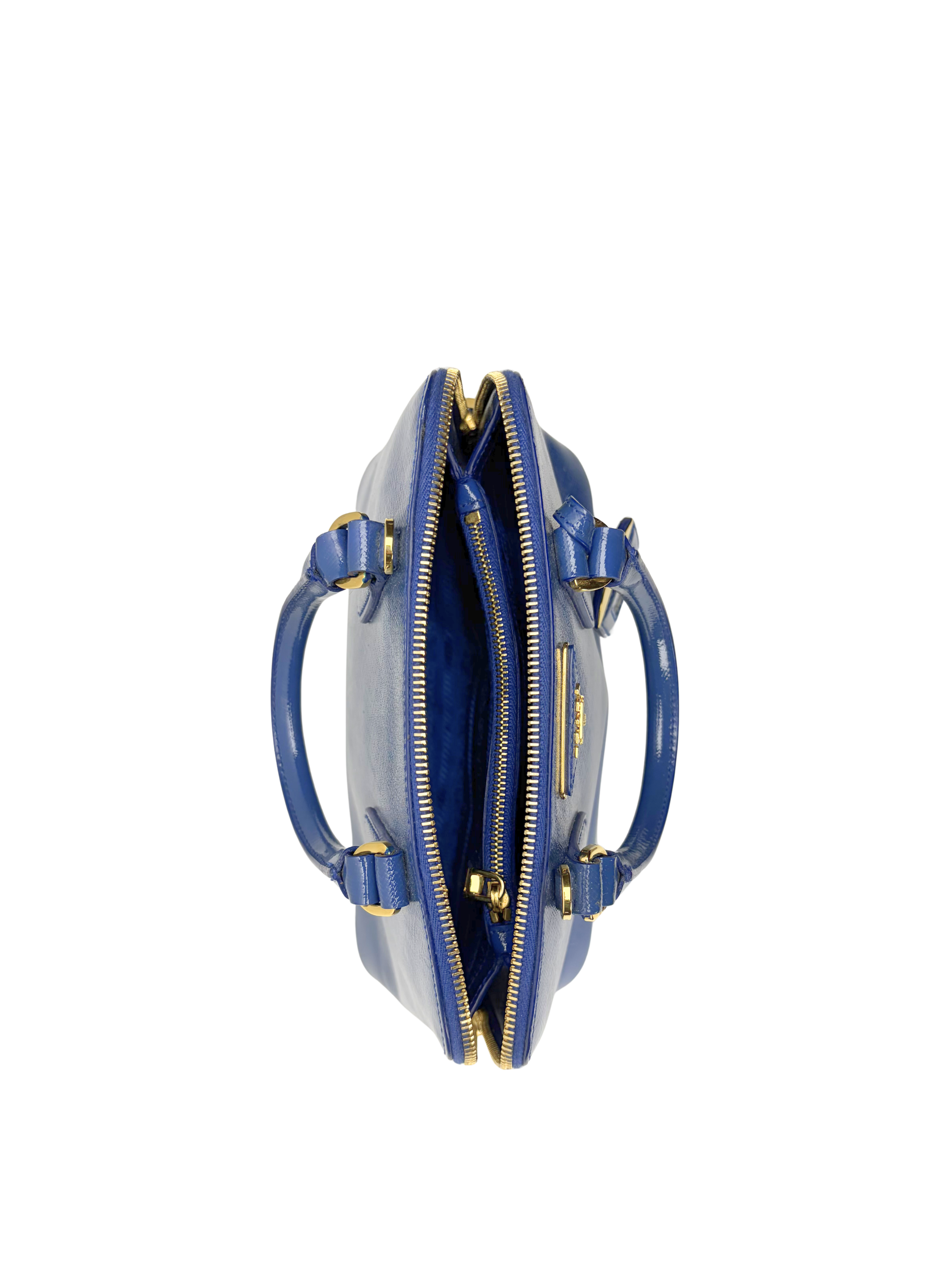 Prada Saffiano Small Promenade Bag in Cobalt Blue