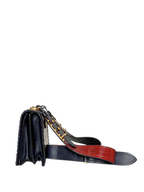 Prada Cahier Flap Bag in Red Croco-Embossed Leather