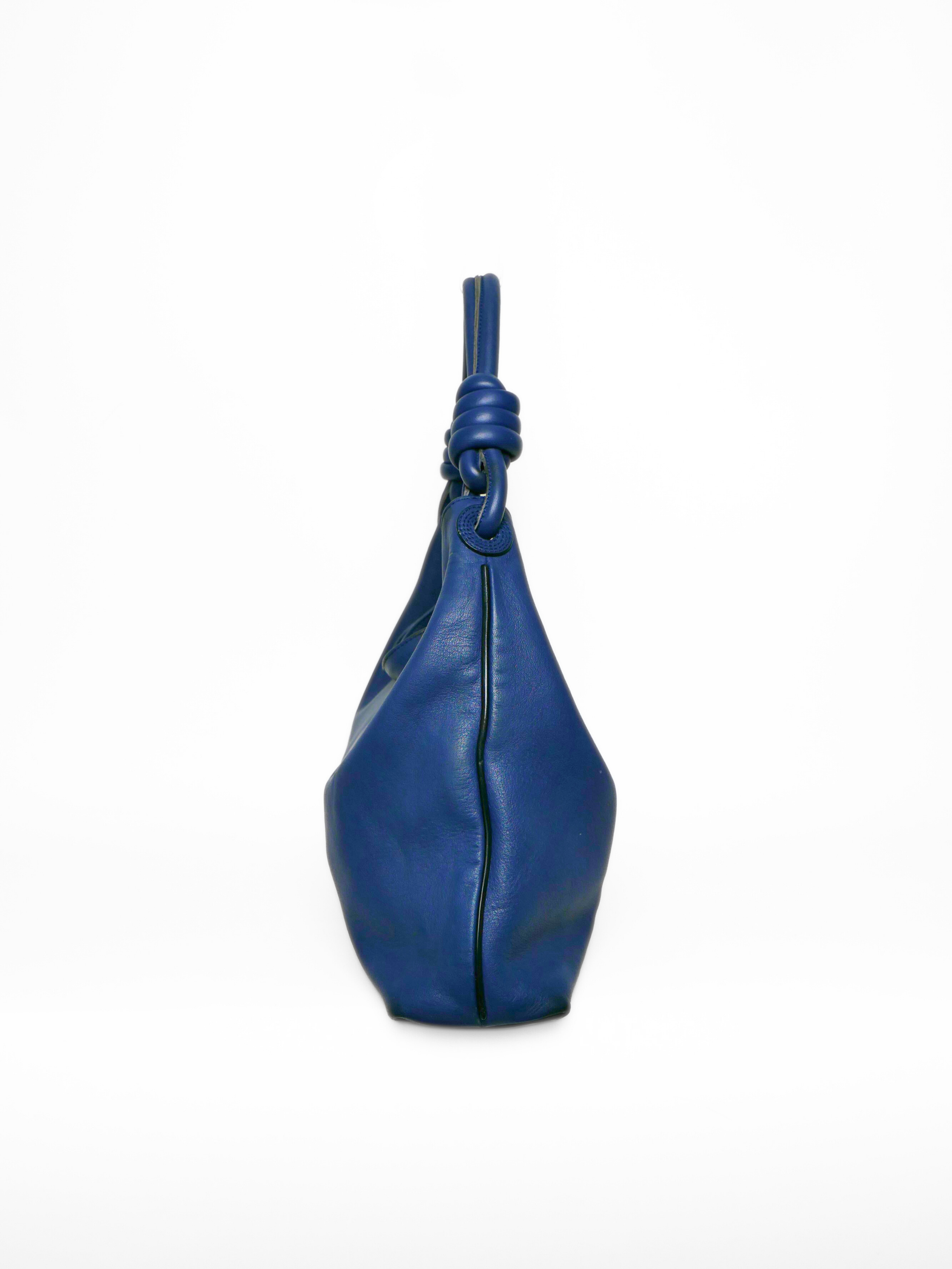 Loewe Flamenco Knot Blue Leather Shoulder Bag