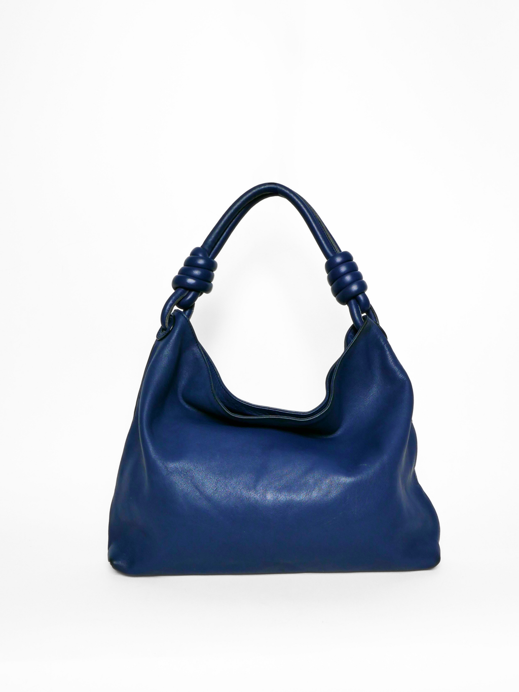 Loewe Flamenco Knot Blue Leather Shoulder Bag