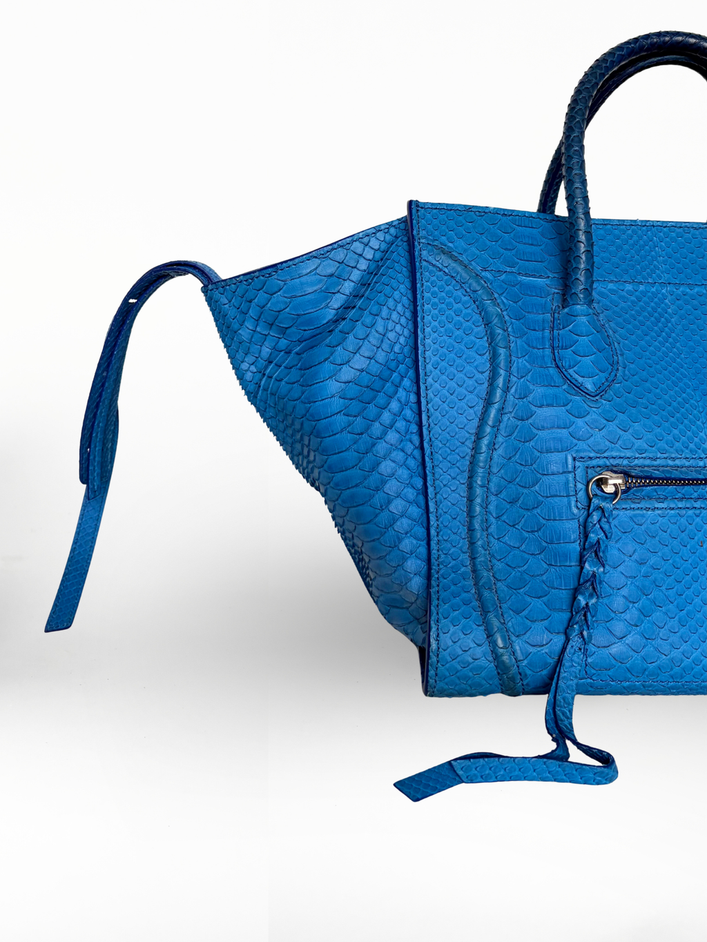 Céline Phantom Luggage Tote Blue Python
