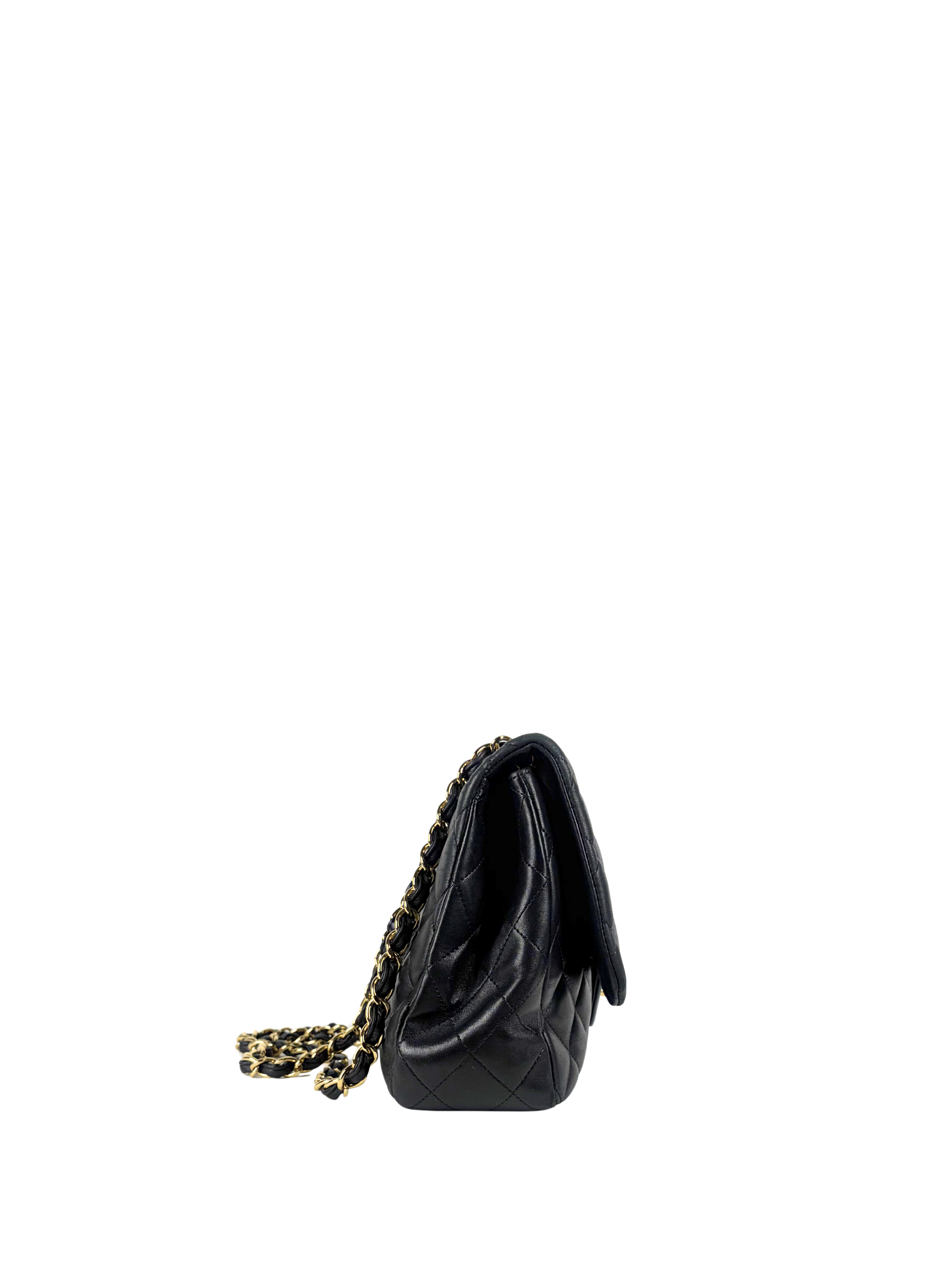Chanel Jumbo Classic Flap Bag in Black Lambskin Leather