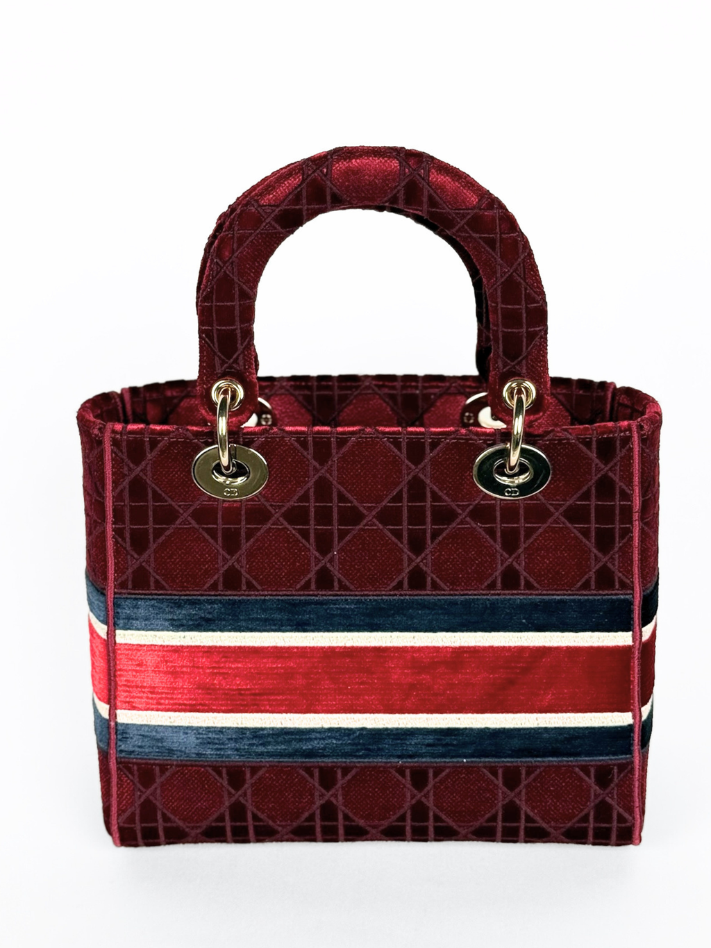 CHRISTIAN DIOR LADY D-LITE BURGUNDY VELVET LIMITED