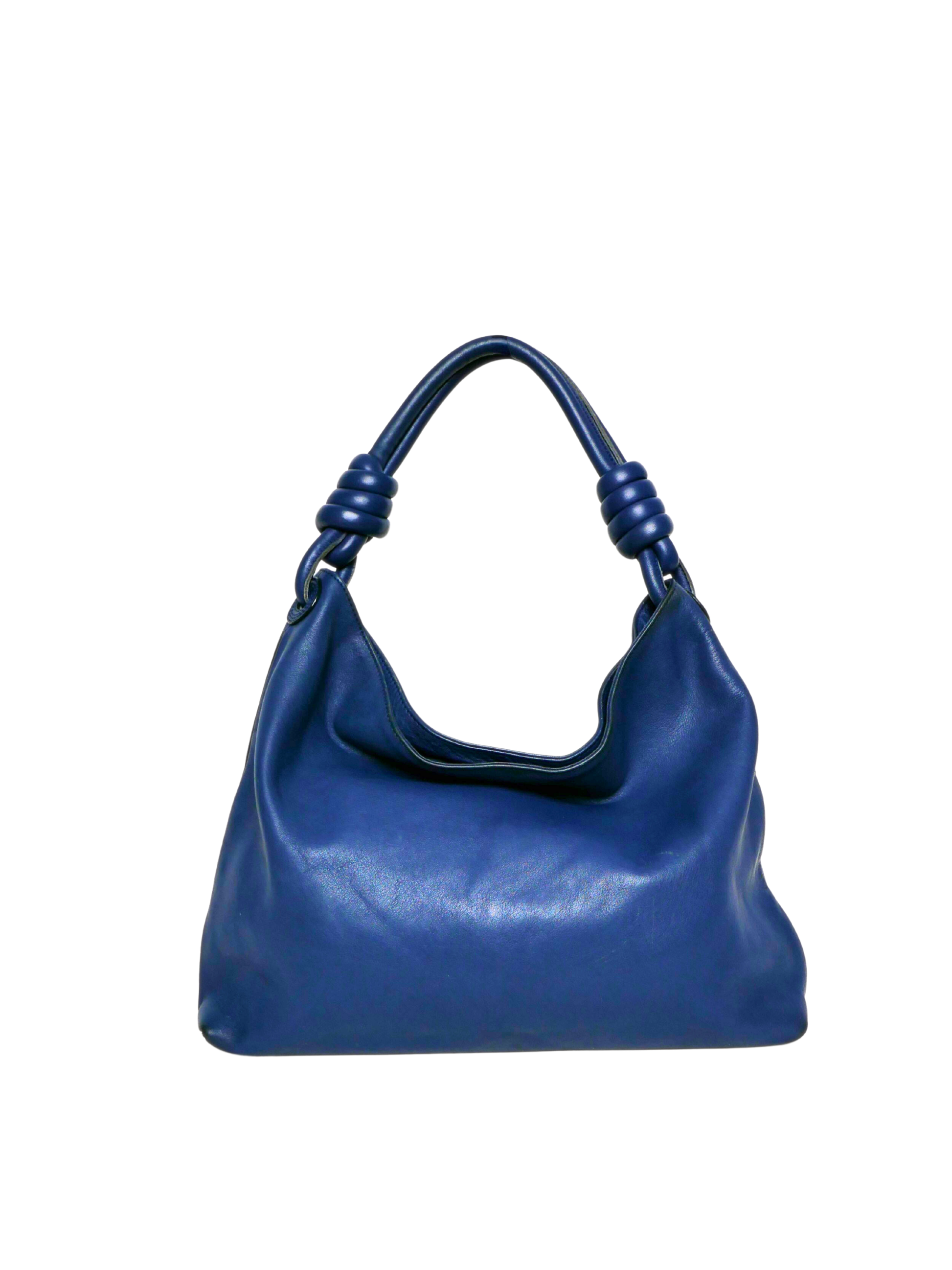 Loewe Flamenco Knot Blue Leather Shoulder Bag