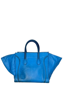 Céline Phantom Luggage Tote Blue Python