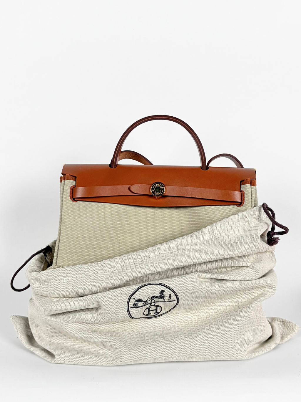 HERMÈS HERBAG ZIP 31 TOILE & VACHE NATURAL