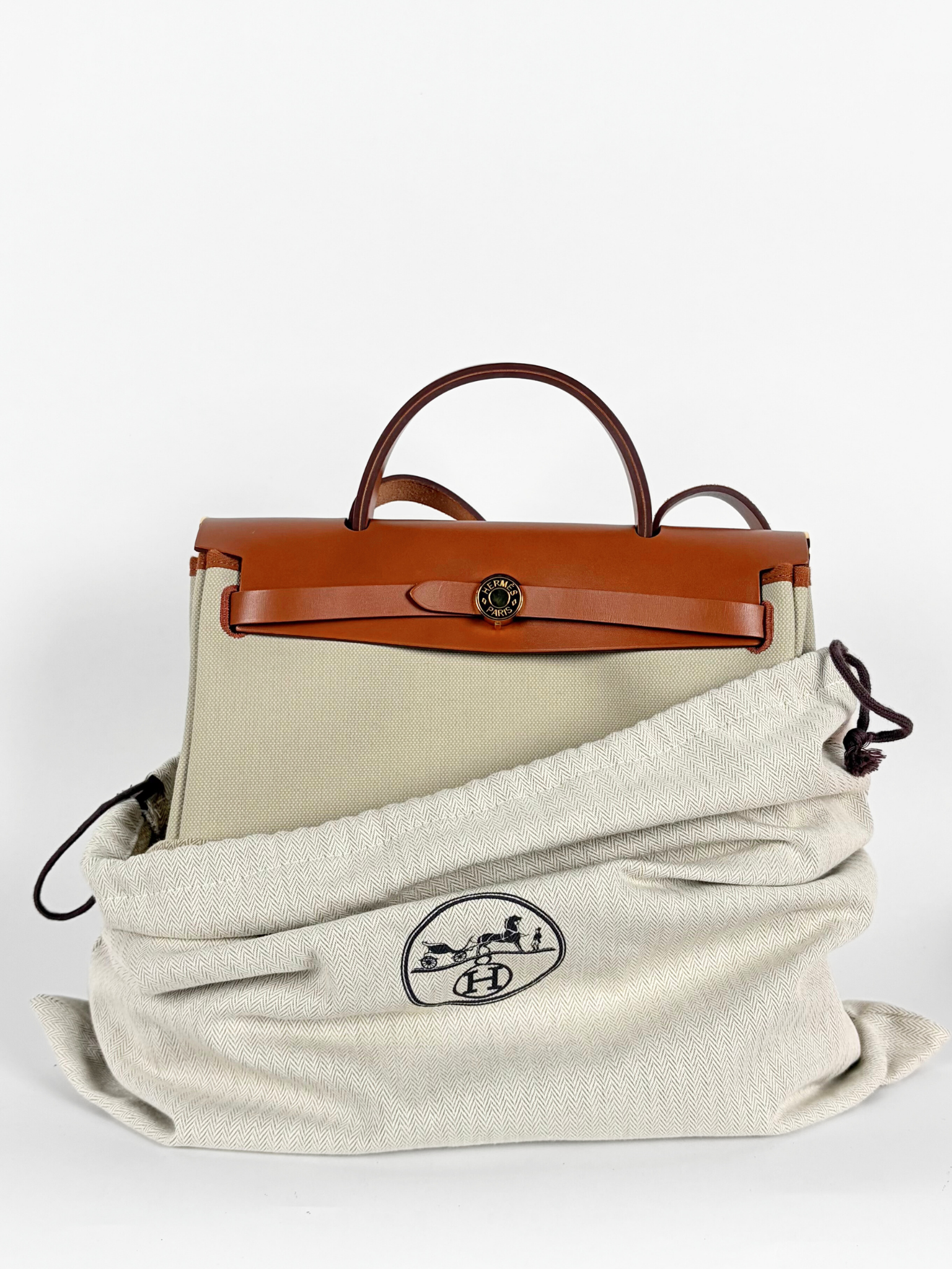 HERMÈS HERBAG ZIP 31 TOILE & VACHE NATURAL