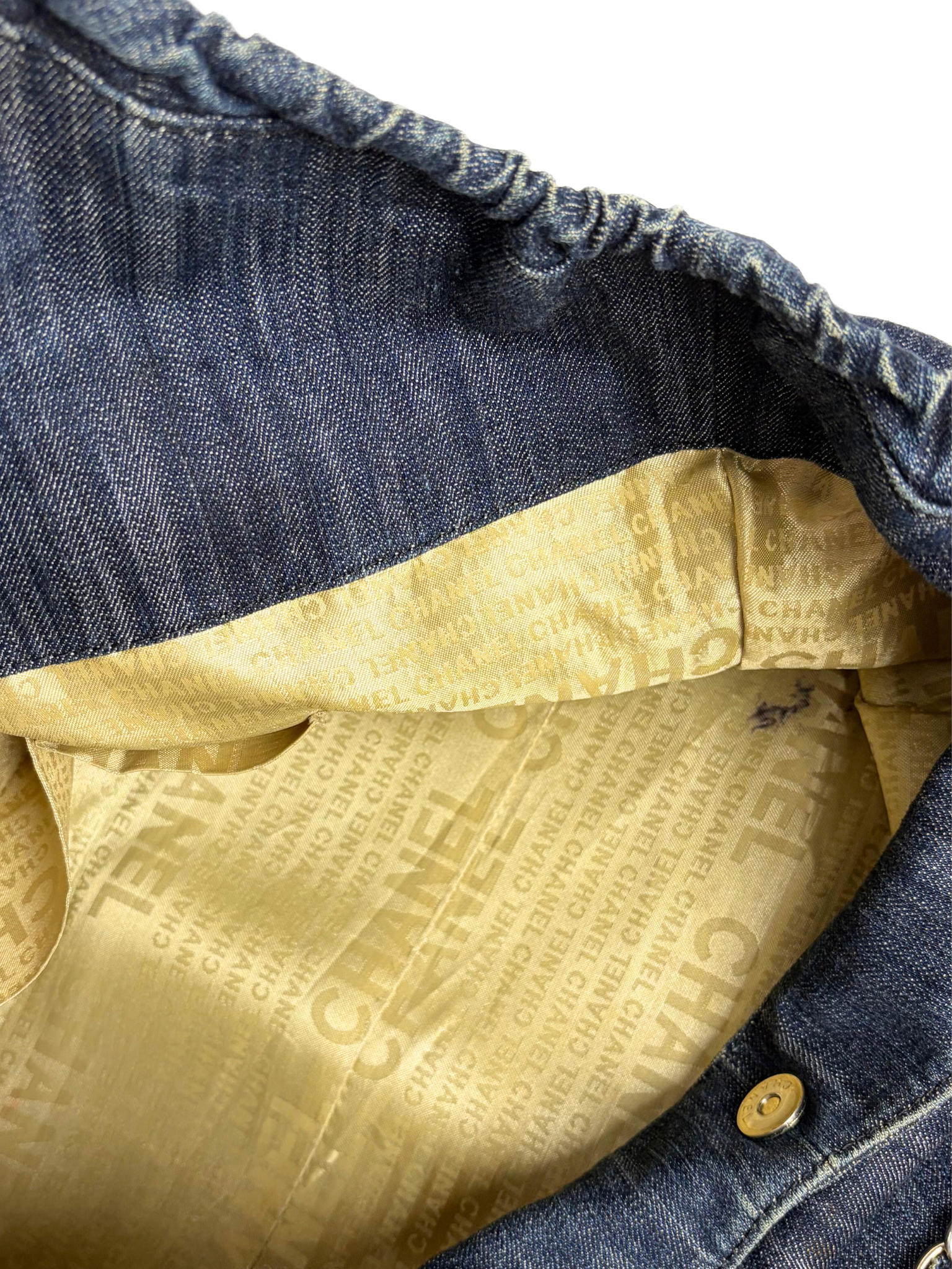 Chanel Coco Cabas Tote Bag Blue Denim with Chain-Link Handles