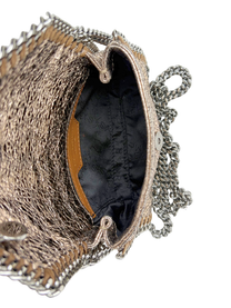 Stella McCartney Falabella Metallic Crackled Cross-Body Flap Bag