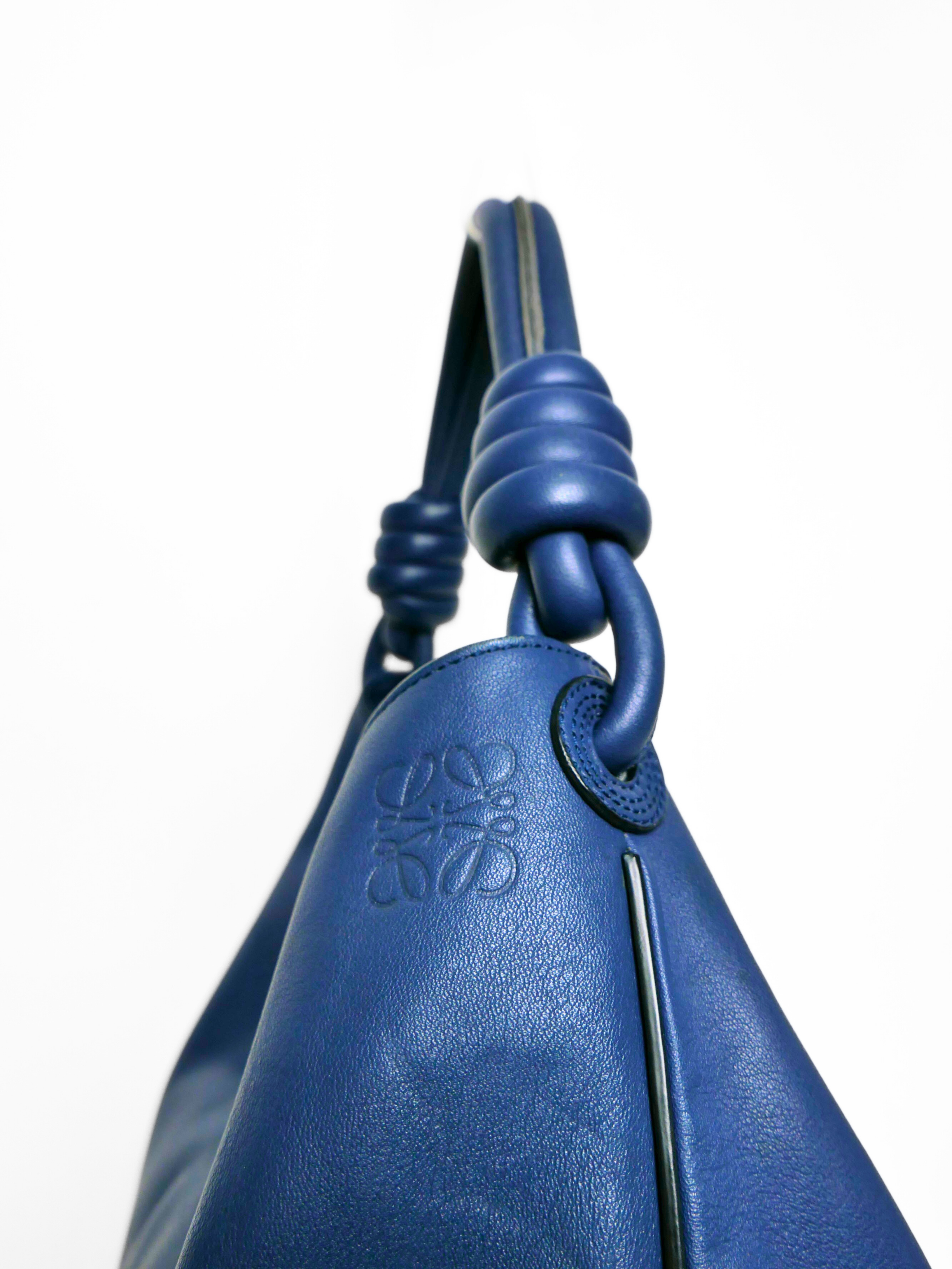 Loewe Flamenco Knot Blue Leather Shoulder Bag