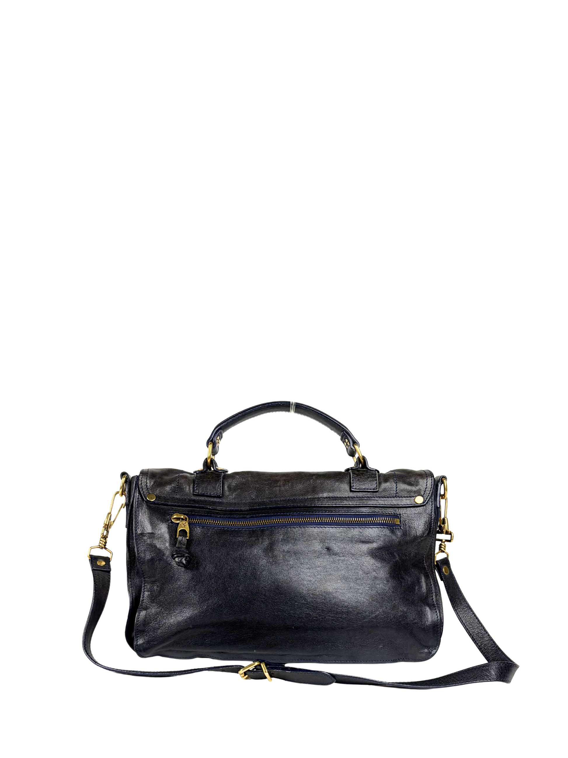 Proenza Schouler PS1 Medium Satchel Bag in Midnight Navy/Black
