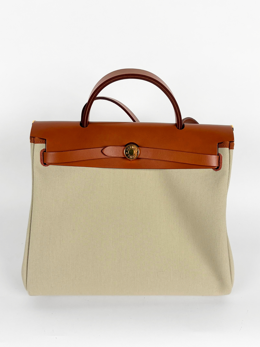 HERMÈS HERBAG ZIP 31 TOILE & VACHE NATURAL