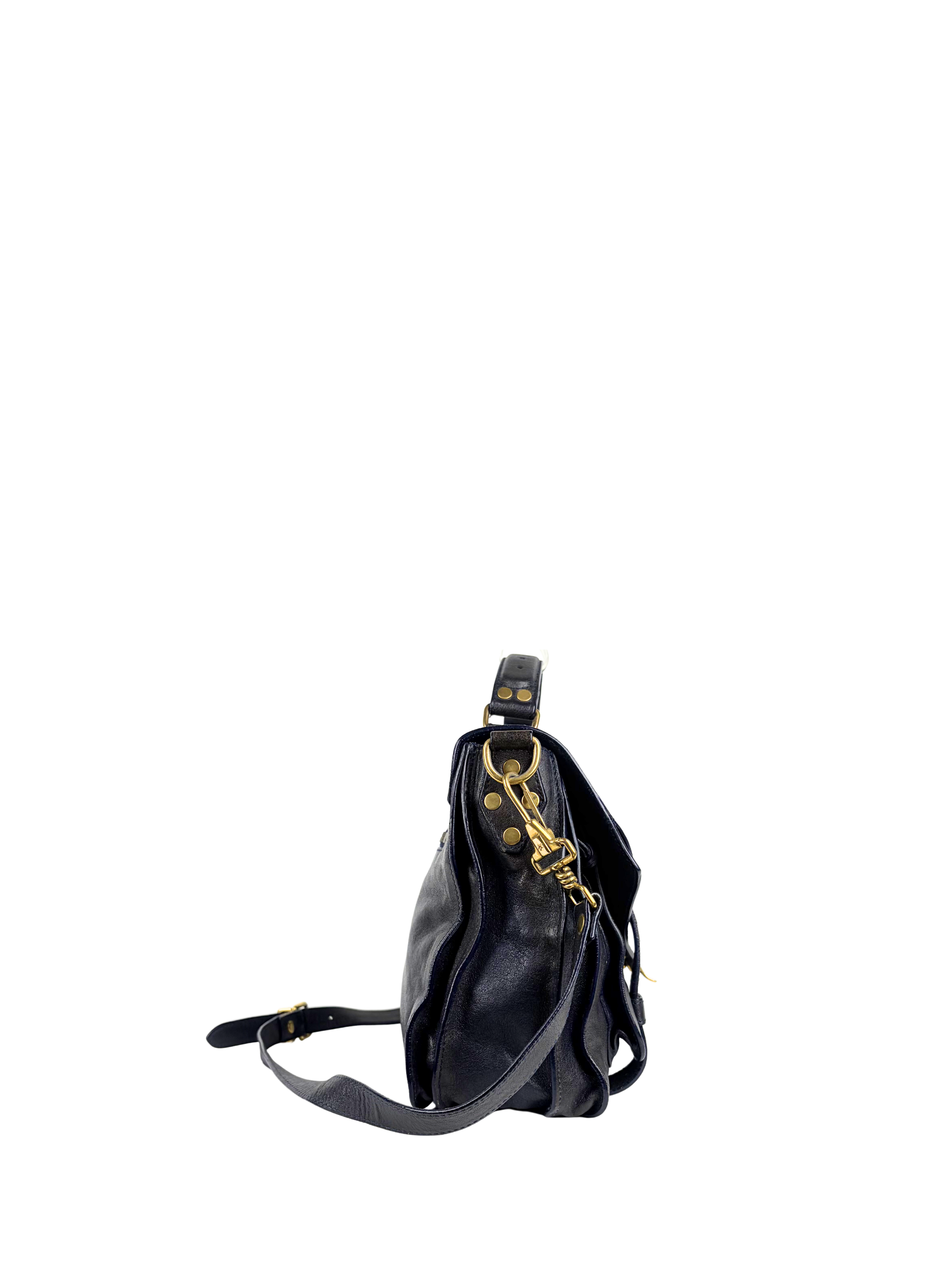 Proenza Schouler PS1 Medium Satchel Bag in Midnight Navy/Black