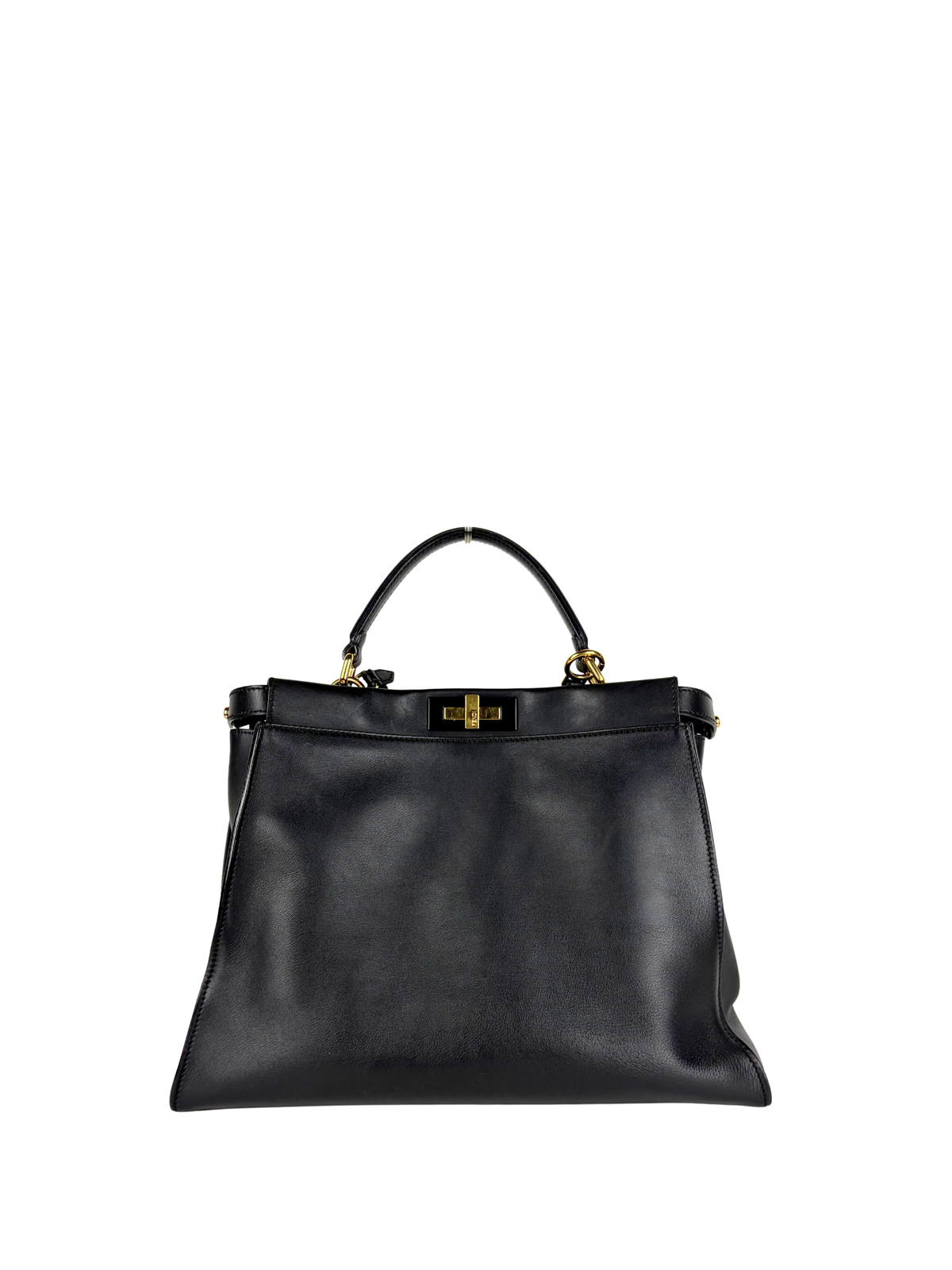 Fendi Black Calfskin Medium Peekaboo Bag