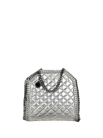 Stella McCartney Falabella Metallic Silver Quilted Mini Tote