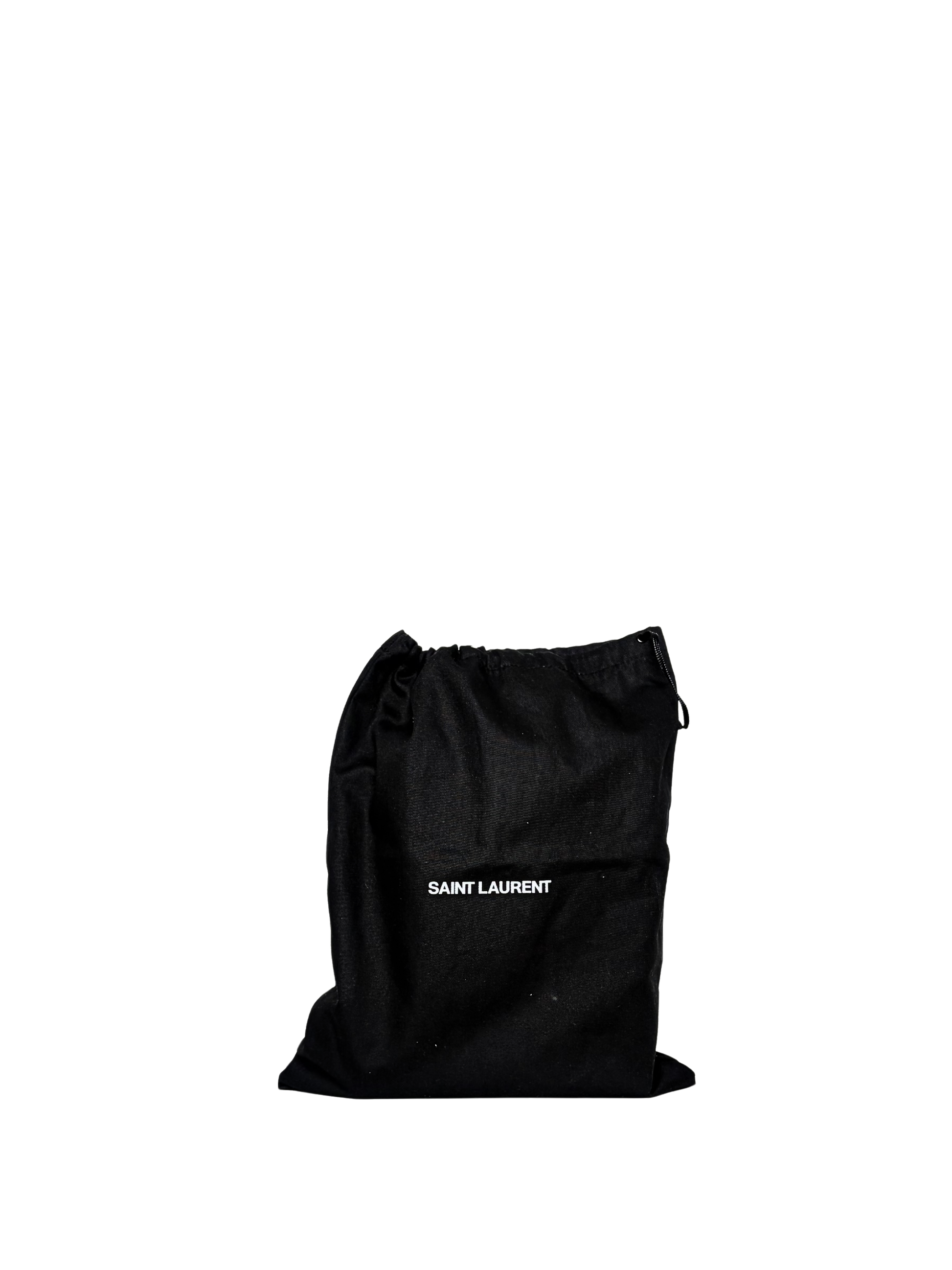 Saint Laurent Black Sunset Medium Shiny Croc-Embossed Shoulder Bag