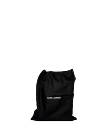 Saint Laurent Black Sunset Medium Shiny Croc-Embossed Shoulder Bag