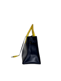 Balenciaga Padlock Nude Work Bag Navy/Yellow Leather