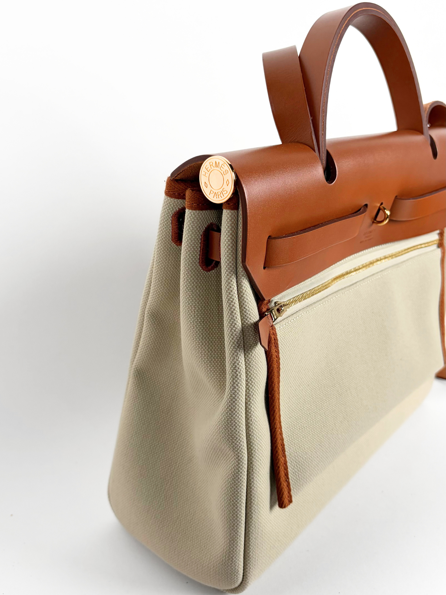 HERMÈS HERBAG ZIP 31 TOILE & VACHE NATURAL