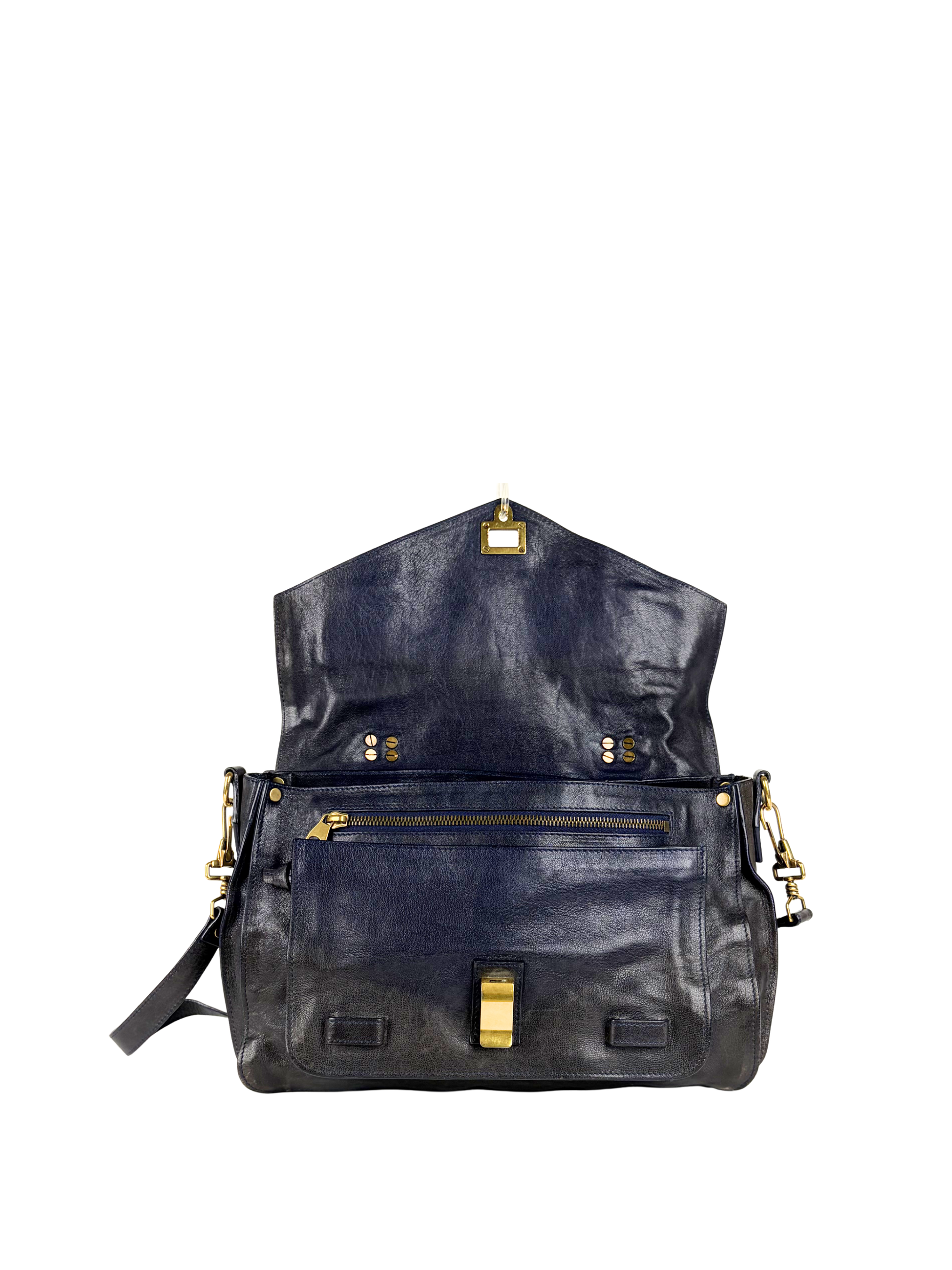 Proenza Schouler PS1 Medium Satchel Bag in Midnight Navy/Black