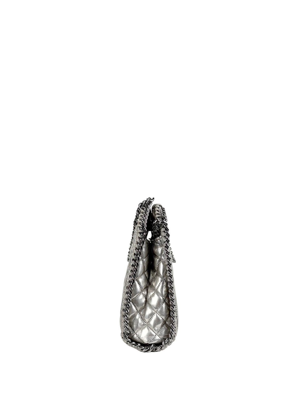 Stella McCartney Falabella Metallic Silver Quilted Mini Tote