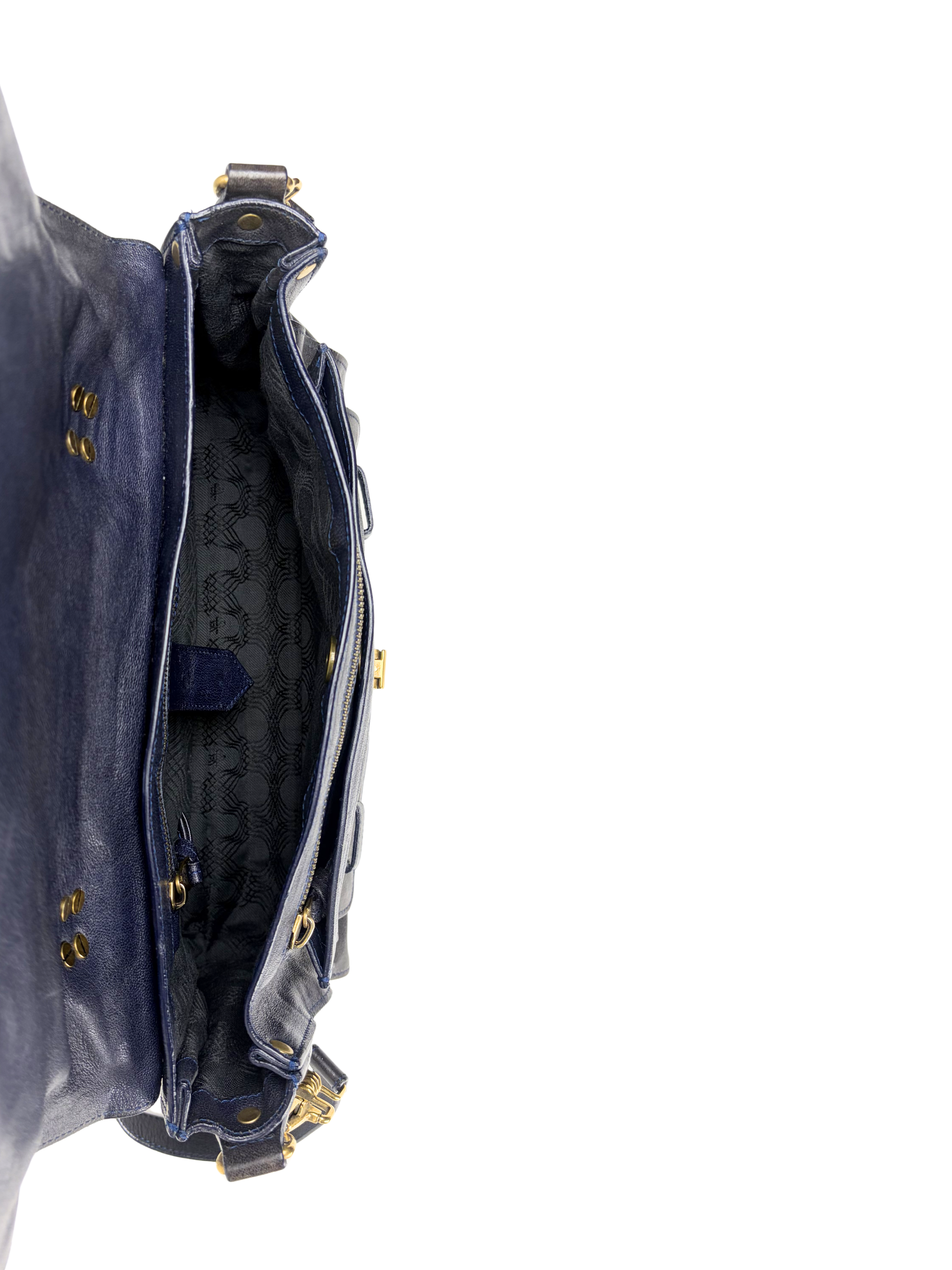 Proenza Schouler PS1 Medium Satchel Bag in Midnight Navy/Black