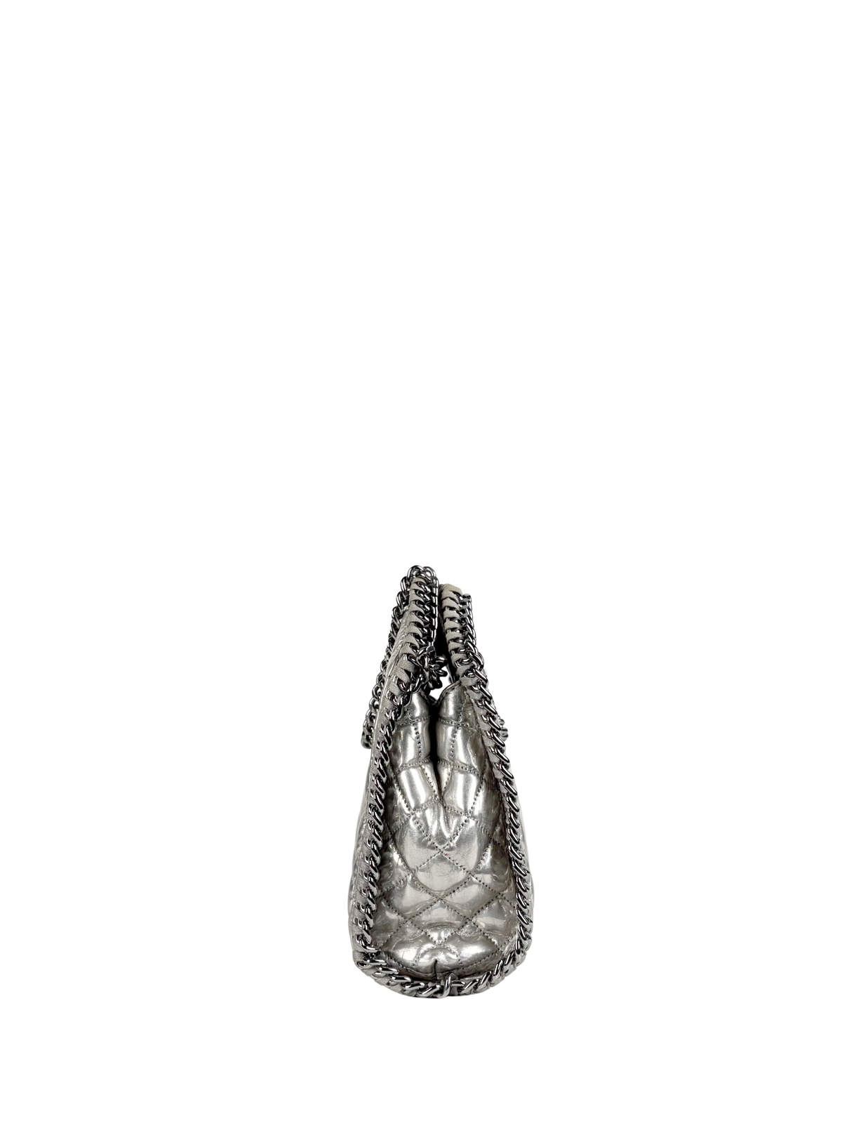 Stella McCartney Falabella Metallic Silver Quilted Mini Tote