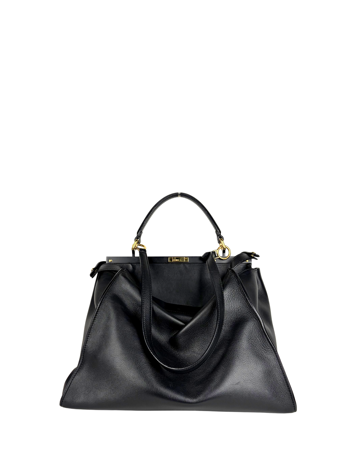 Fendi Black Calfskin Medium Peekaboo Bag