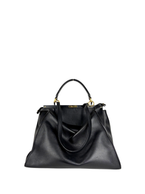 Fendi Black Calfskin Medium Peekaboo Bag