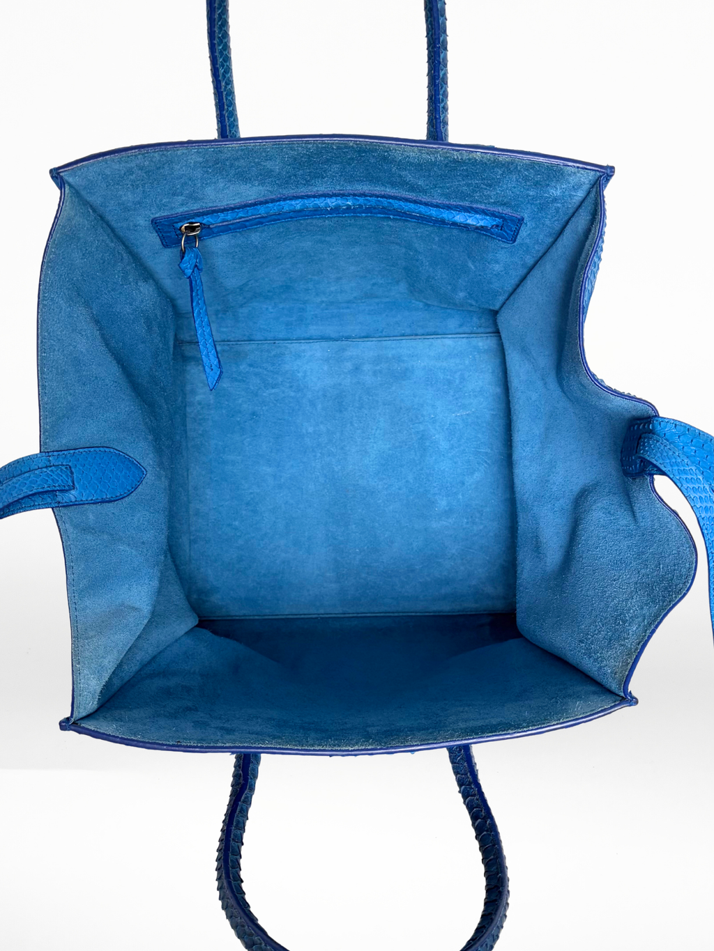 Céline Phantom Luggage Tote Blue Python