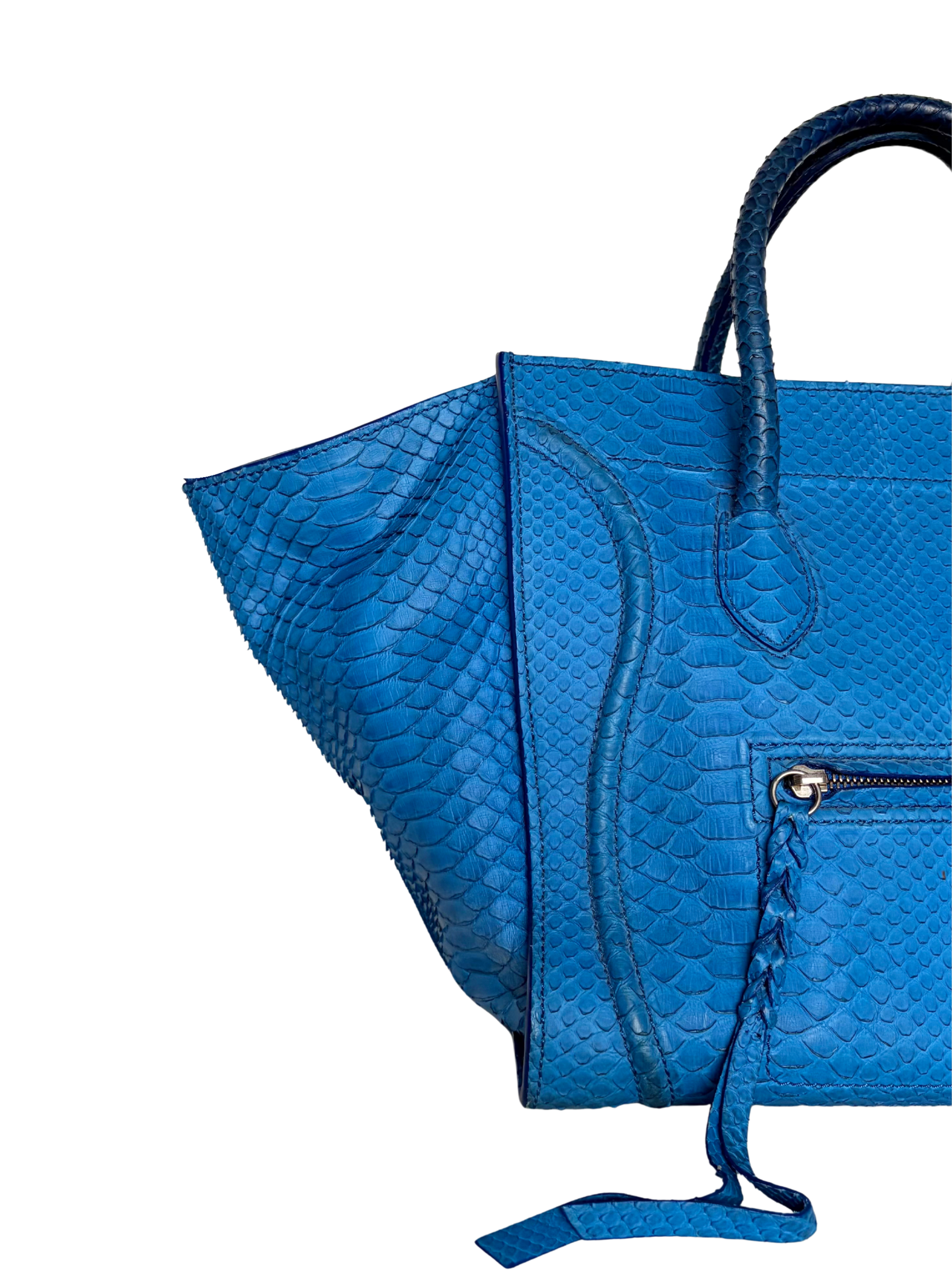 Céline Phantom Luggage Tote Blue Python