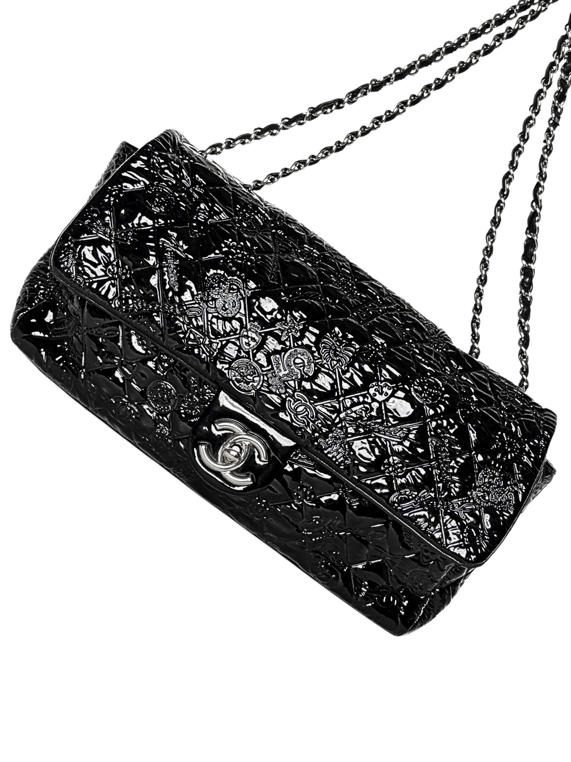 Chanel Lucky Symbols Patent Flap Bag