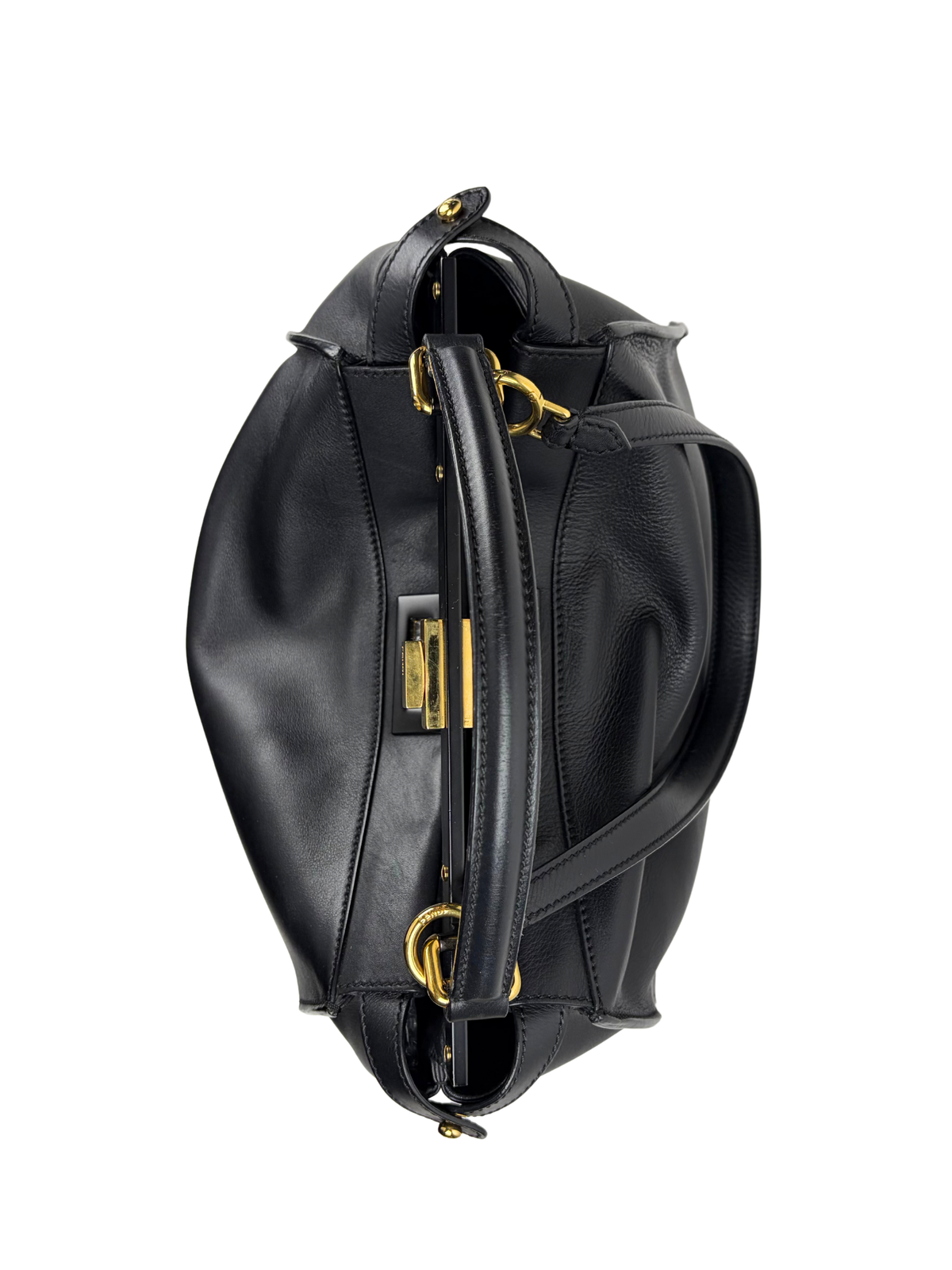 Fendi Black Calfskin Medium Peekaboo Bag
