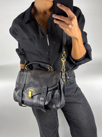 Proenza Schouler PS1 Medium Satchel Bag in Midnight Navy/Black