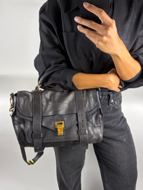 Proenza Schouler PS1 Medium Satchel Bag in Midnight Navy/Black