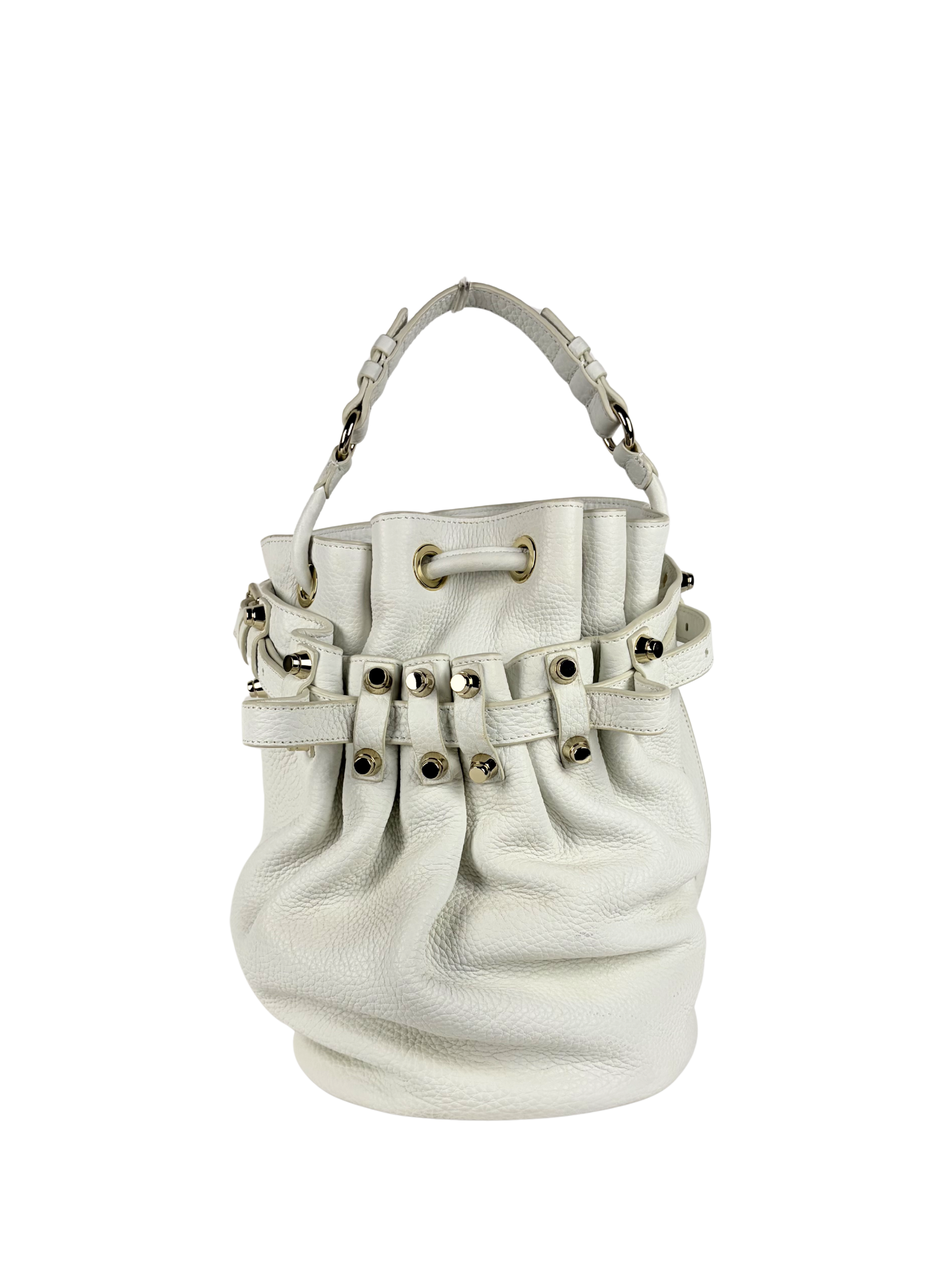 Alexander Wang Studded Diego Bucket Bag in Off-White