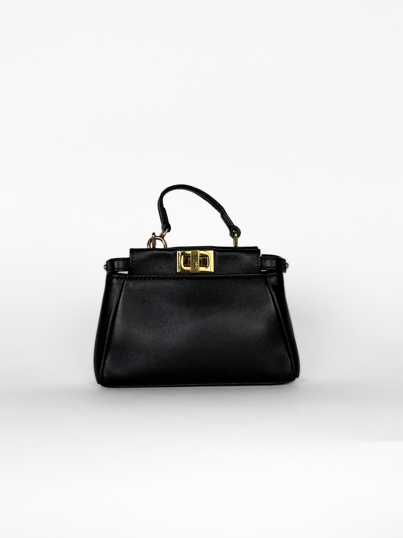 FENDI PEEKABOO NANO BLACK NAPPA LEATHER