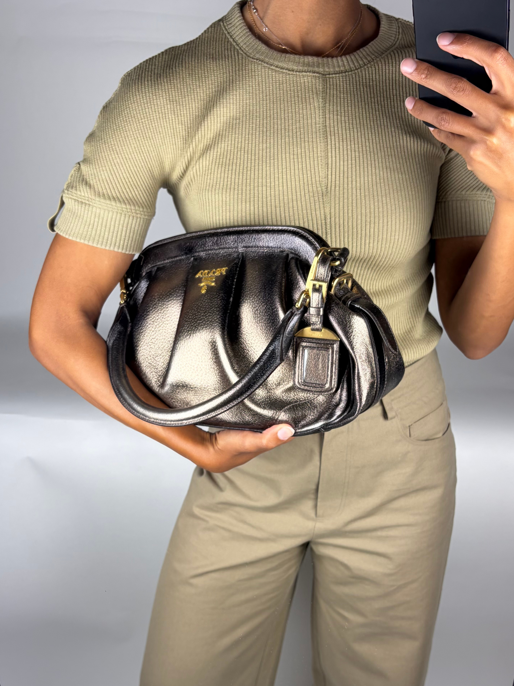 Prada Ombre Vitello Daino Antik Leather Shoulder bag