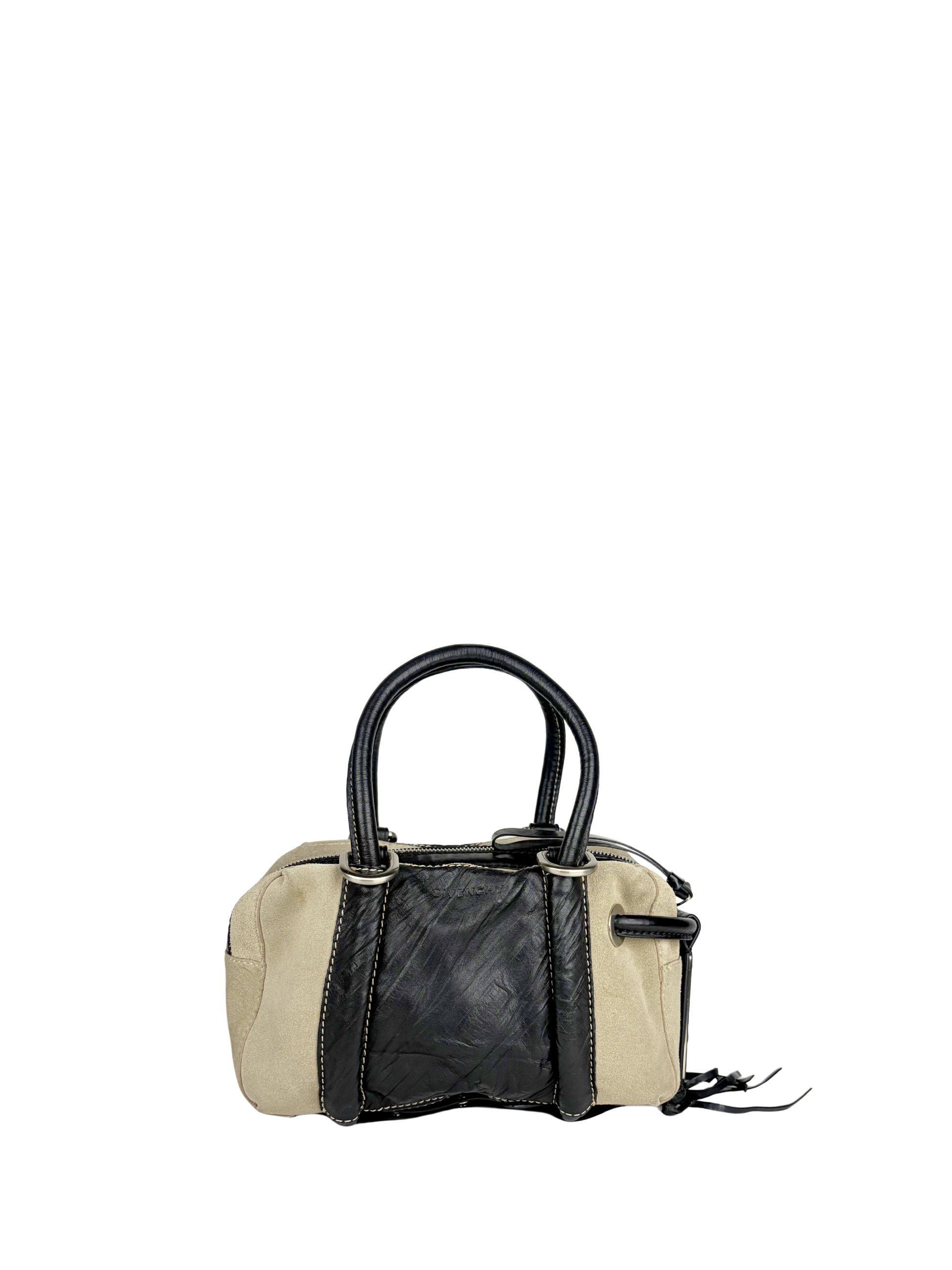 Vintage Givenchy Suede and Leather Small Boston Bag