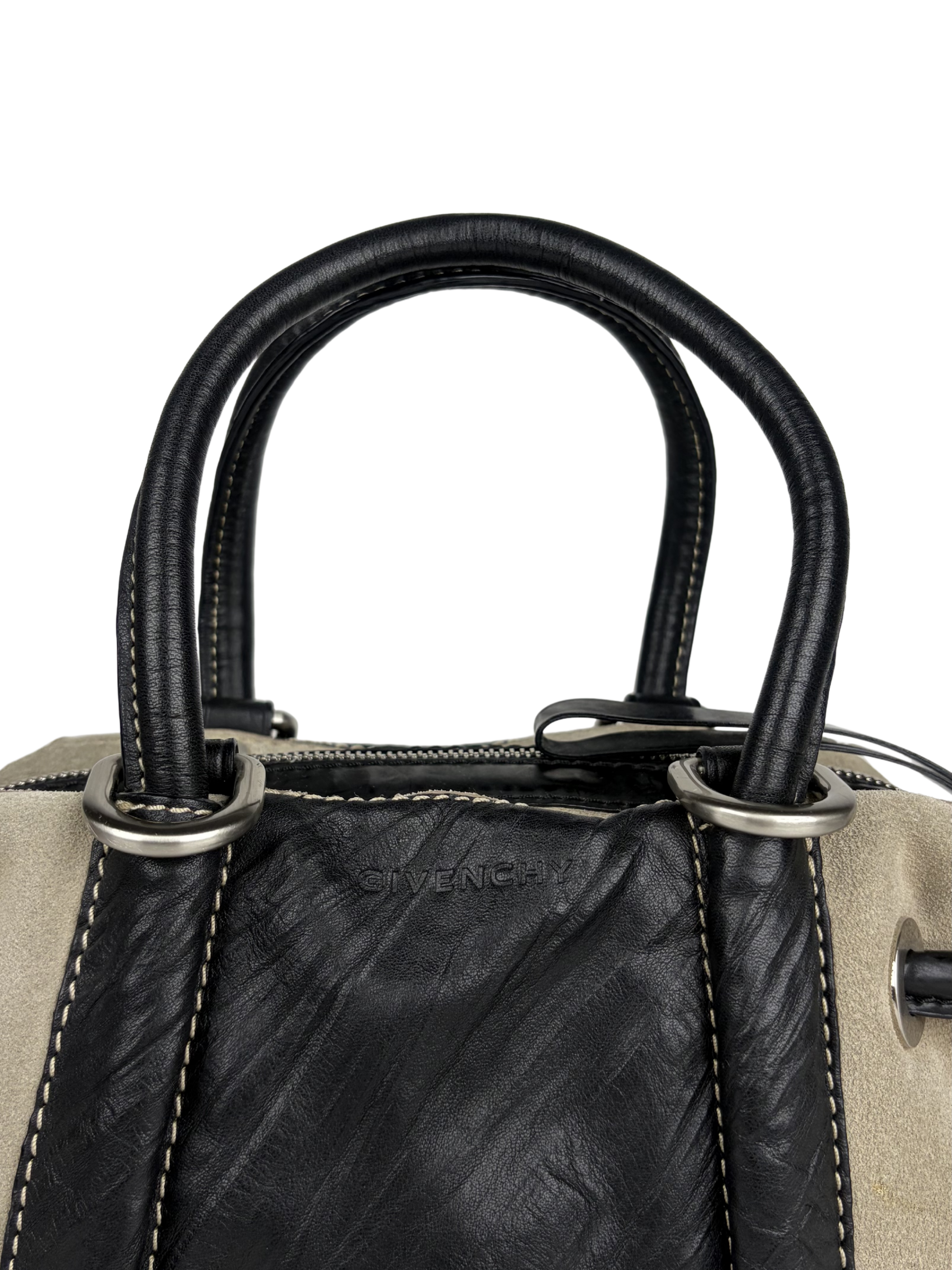 Vintage Givenchy Suede and Leather Small Boston Bag