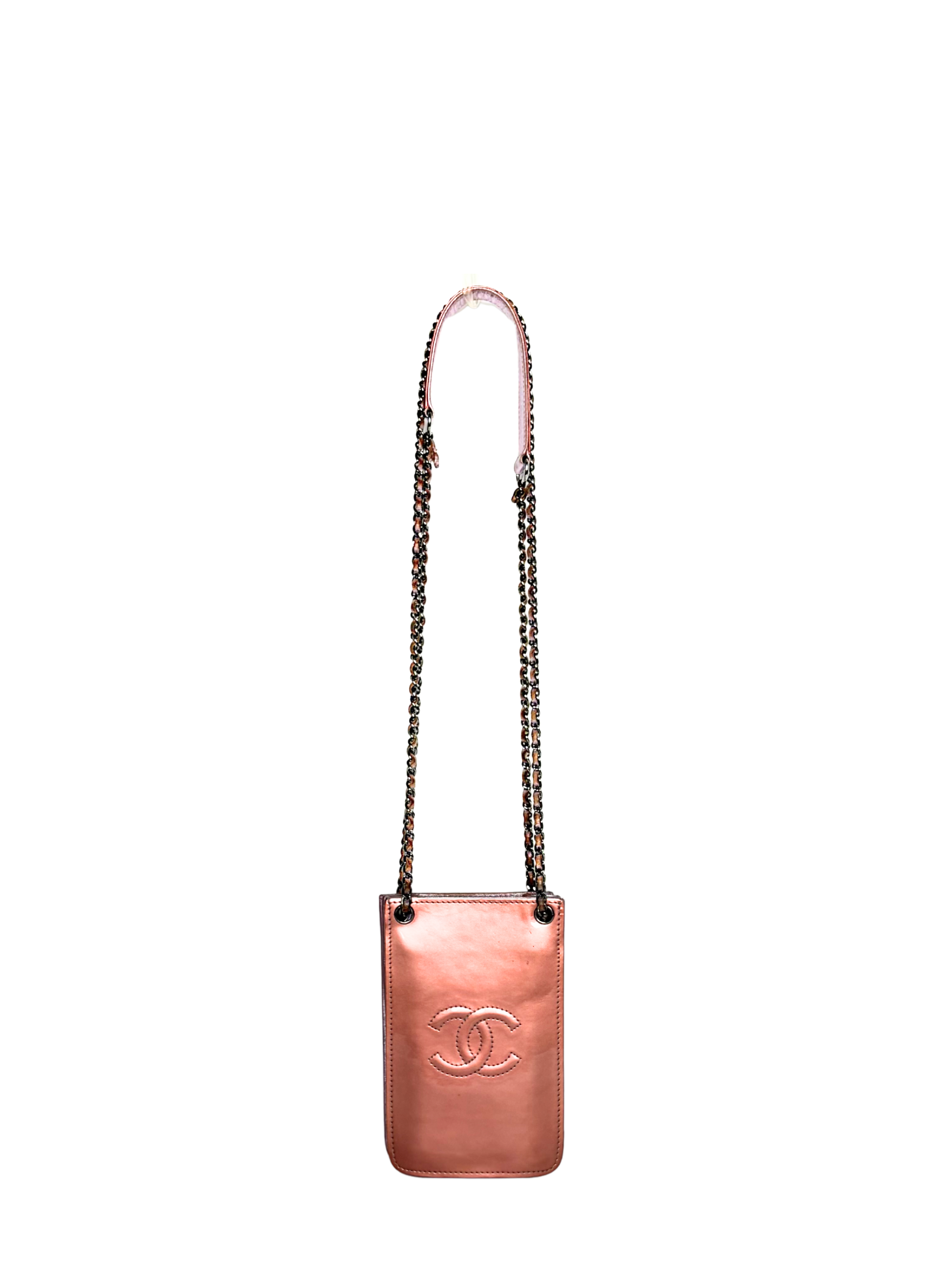 Chanel CC Patent Phone Holder Crossbody Bag