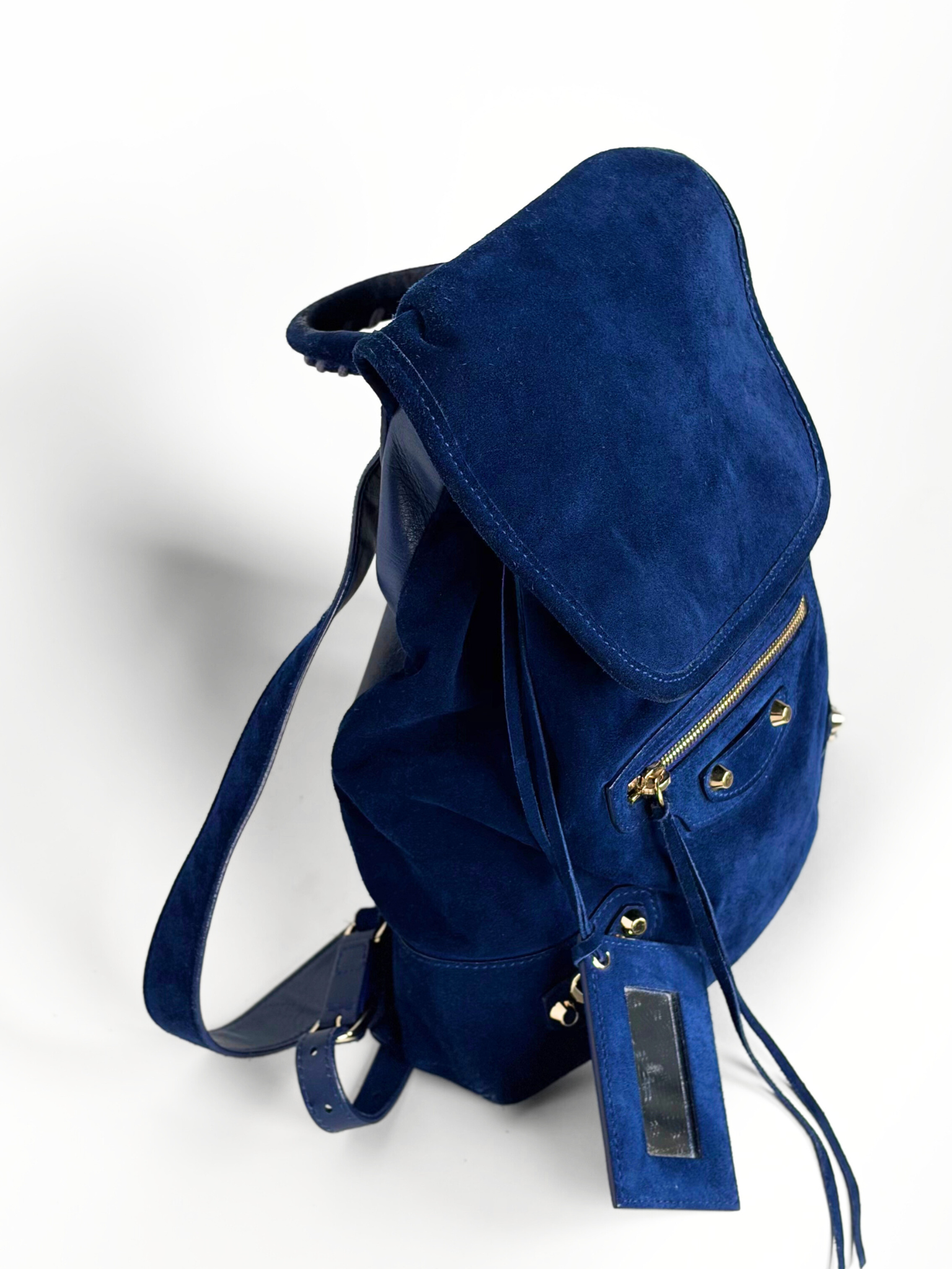 BALENCIAGA MINI BACKPACK NAVY SUEDE